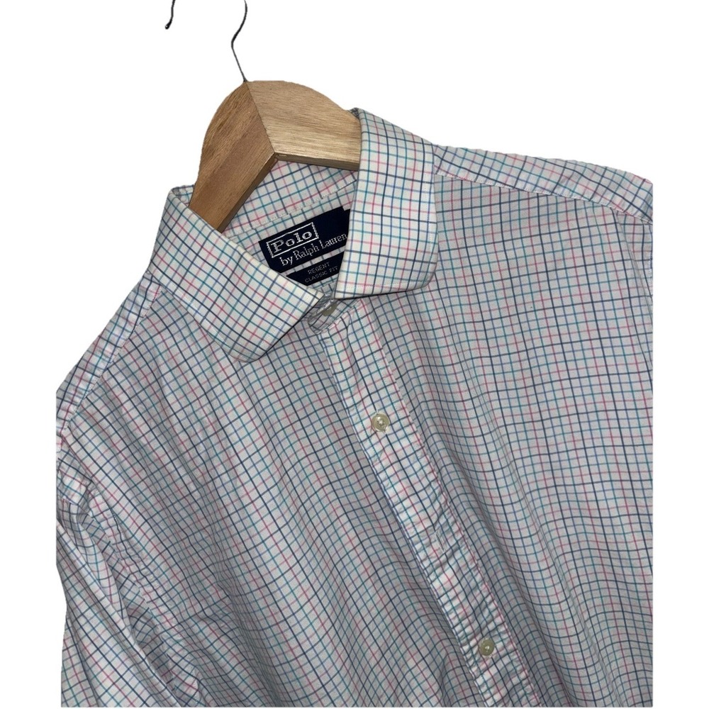 Polo Ralph Lauren Mens 16.5 32/33 Regent Dress Shirt Classic Fit Plaid Check LS